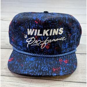 Vintage 80s Snapback Hat Rat Fink UFO Blue Wilkins Snapback Trucker Cap Hat